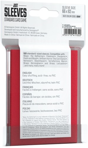 Asmodee bustine protettive standard rosse 50 pezzi - protezione carte-2