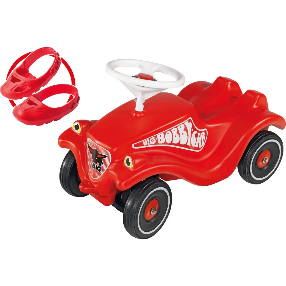 BIG Bobby Car cavalcabile con ruote silenziose e proteggi scarpe rosso