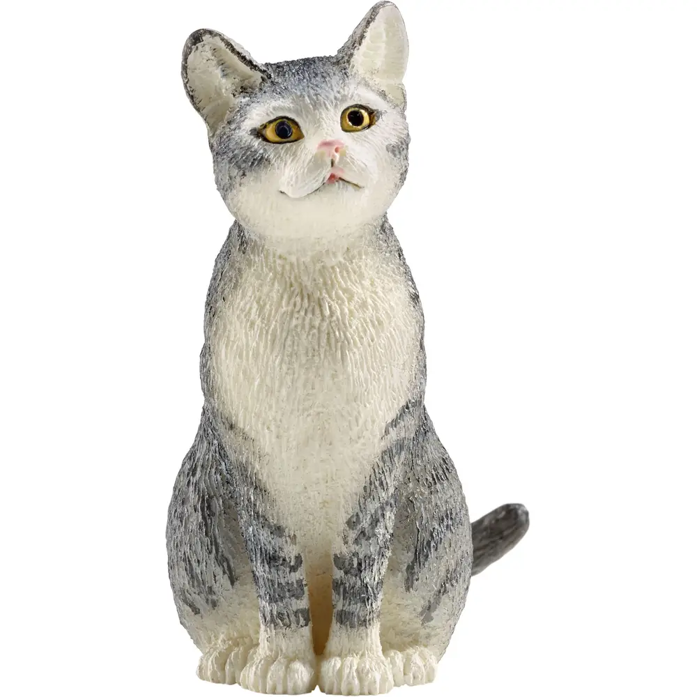 Schleich Fattoria - Gatto seduto 13771 Figura da gioco Grigio