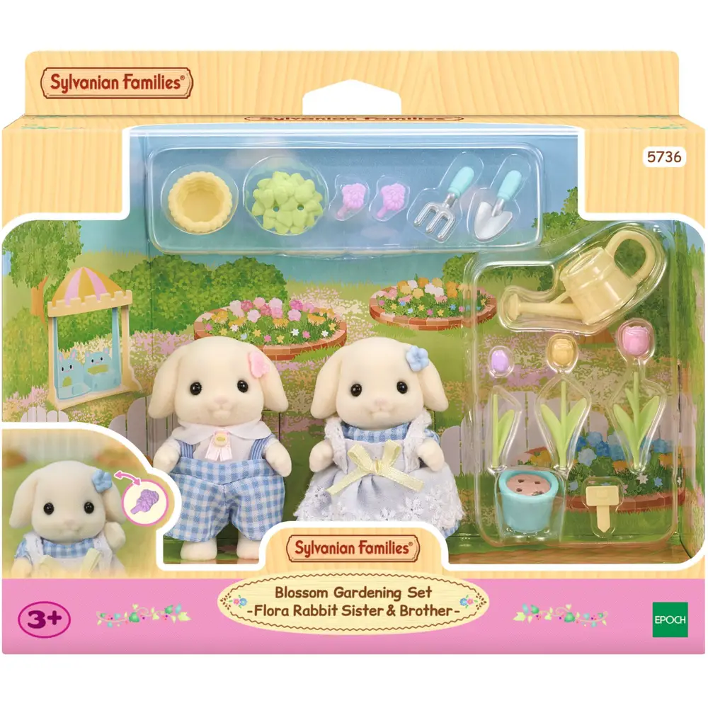 Sylvanian Families set da giardinaggio con coniglio orecchie lunghe fiori