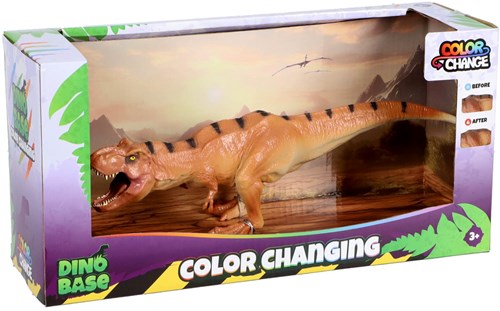 Dino Base dinosauro T-Rex che cambia colore giocattolo multicolore