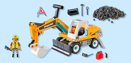 Playmobil escavatore - grande veicolo da cantiere giocattolo-2