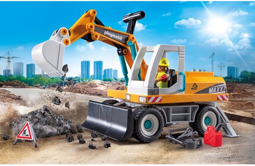 Playmobil escavatore - grande veicolo da cantiere giocattolo-3