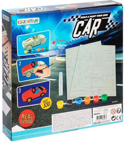 Grafix kit costruzione auto in legno - set creativo per bambini-3
