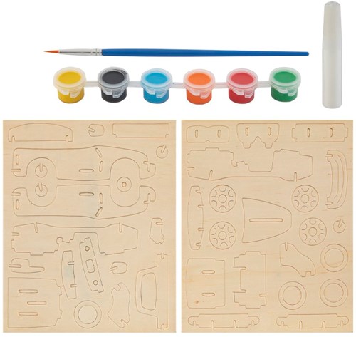 Grafix kit costruzione auto in legno - set creativo per bambini-2