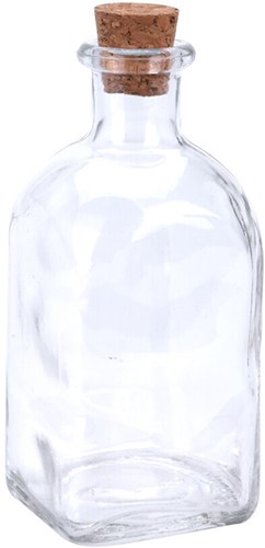 Excellent Houseware bottiglia in vetro con tappo 120ml - vetro trasparente decorativo-3