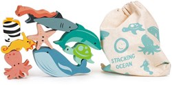 Mentari impilabile in legno oceano - giocattolo educativo animali marini