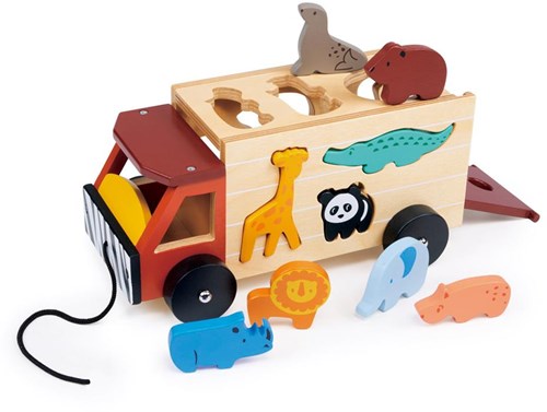 Mentari camion safari incastra forme - giocattolo in legno - educativo-2