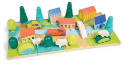 Mentari puzzle in legno Tiny Town giocattolo educativo colorato
