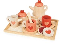 Mentari vassoio set da tè giocattolo in legno per bambini
