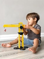 Mentari gru giocattolo veicolo da cantiere con 2 camion legno-3