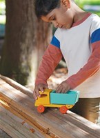 Mentari camion in legno giallo - veicolo giocattolo per bambini-3