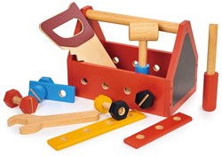Mentari cassetta degli attrezzi in legno giocattolo - colorata ed educativa