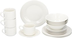 Alpina set colazione ceramica bianca 16 pezzi - servizio per 4 persone
