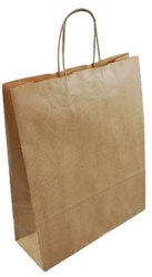 100 borse shopper in carta kraft marrone 32x12x41 cm