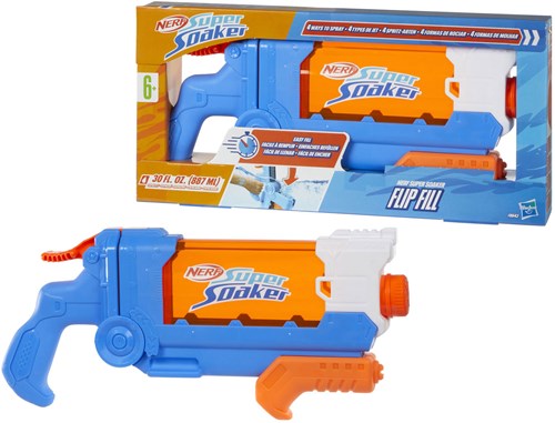 Hasbro pistola ad acqua NERF Super Soaker Flip Fill - 887 ml - blu arancione-3