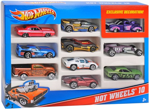 Hot Wheels set regalo - macchinine giocattolo 10-pack con auto esclusiva