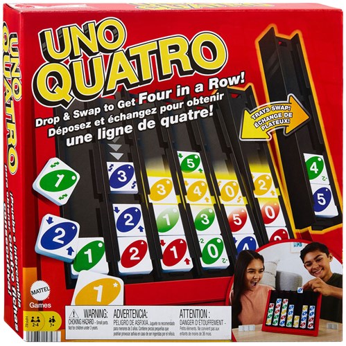 Mattel UNO Quatro - Gioco di famiglia quattro in fila - Gioco di strategia