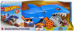 Hot Wheels giocattolo Camion Trasportatore Squalo con auto e funzione di stoccaggio