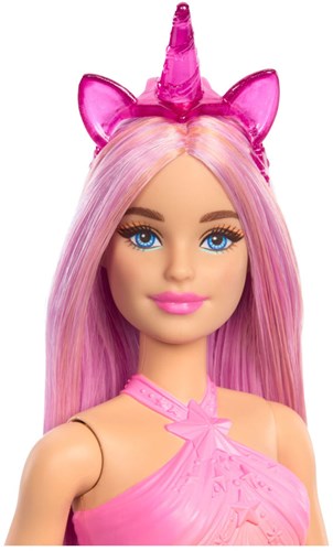 Barbie bambola fantasia unicorno con capelli rosa e accessori-3