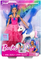 Bambola Barbie unicorno 65° anniversario con capelli blu e accessori