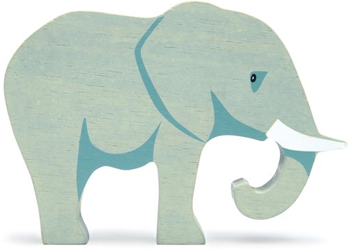 Tender Leaf animale safari elefante - figura in legno grigia giocattolo safari