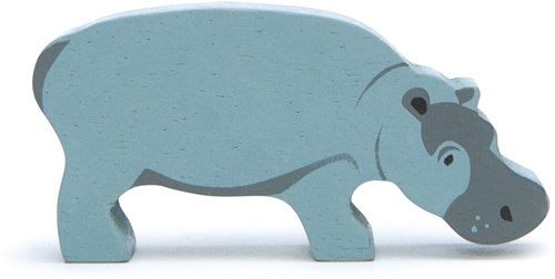 Tender Leaf animale safari ippopotamo - figura in legno blu grigio