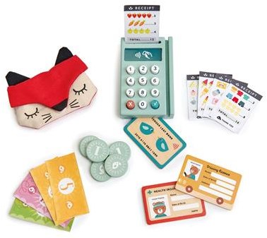 Tender Leaf cassa giocattolo in legno Play Pay Pack - gioco di ruolo educativo