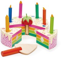 Tender Leaf torta di compleanno in legno arcobaleno con candele - giocattolo sostenibile-2
