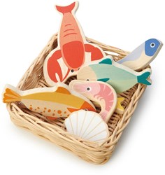 Tender Leaf cestino giocattolo in legno frutti di mare - gioco di ruolo creativo