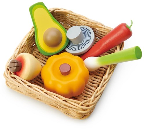 Tender Leaf cestino di verdure in legno giocattolo - set gioco per bambini-2