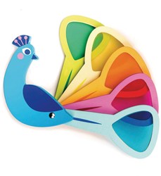 Tender Leaf giocattolo educativo in legno pavone mix di colori per bambini