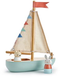 Tender Leaf barca in legno Sailaway con personaggi - giocattolo sostenibile