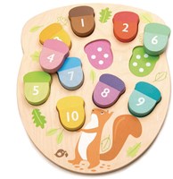 Tender Leaf puzzle in legno educativo giocattolo forme ghiande da contare