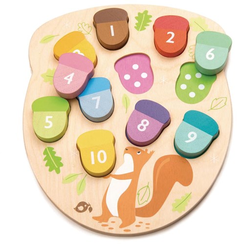 Tender Leaf puzzle in legno educativo giocattolo forme ghiande da contare-2