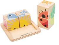 Tender Leaf puzzle a blocchi di legno - giocattolo educativo multicolore-3