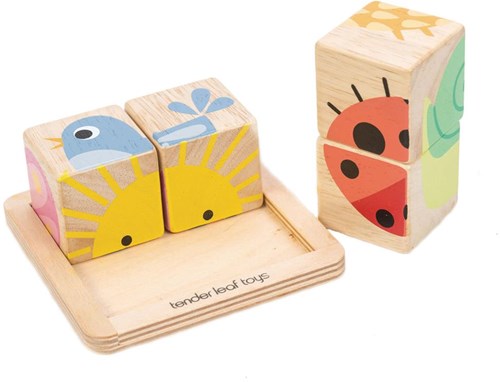 Tender Leaf puzzle a blocchi di legno - giocattolo educativo multicolore-3