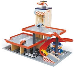 Tender Leaf garage e officina in legno - set di gioco con auto