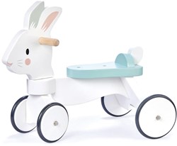 Tender Leaf bici senza pedali con coniglio in legno - cavalcabile bianco per bambini