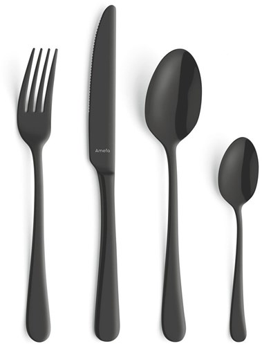 Amefa set posate Manille vintage nero 16 pezzi - acciaio cromato moderno-2