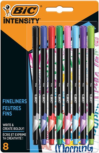 BIC set fineliner - Intensity pennarelli 8 colori per disegnare-2