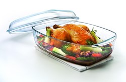 Pyrex teglia da forno con coperchio vetro borosilicato 4,3+2,2L