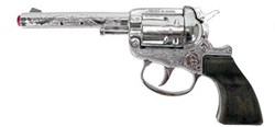 Pistola a salve giocattolo revolver 100 colpi metallo accessorio cowboy