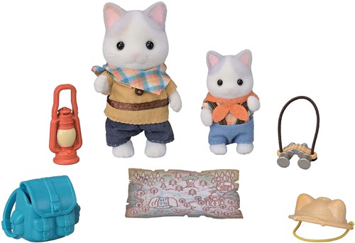 Sylvanian Families set avventura fratello e bebè gatto latte bambole gioco-3