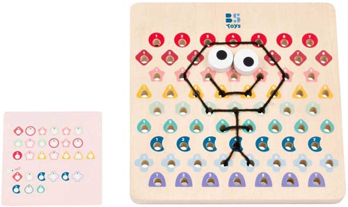 BS Toys gioco di infilare in legno giocattolo educativo con carte a codice colore-3