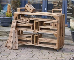 Cosy carrello blocchi set costruzioni con 25 blocchi su ruote per bambini