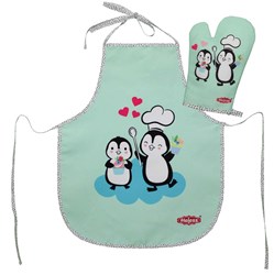 Heless grembiule e guanto da forno per bambini - stampa pinguino - gioco cucina