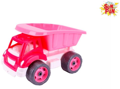 Camion ribaltabile giocattolo rosa per sabbiera 32cm per il divertimento all'aperto