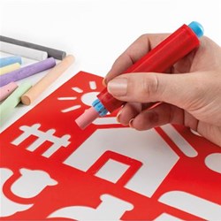 Pustefix set gessetti da marciapiede avventura - stencil e gessetti per l'esterno