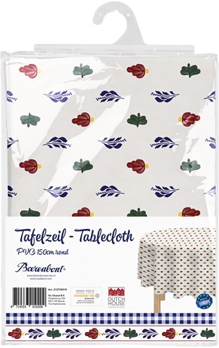 Boerenbont tovaglia PVC rotonda 150cm - protezione tavolo bianca floreale-3